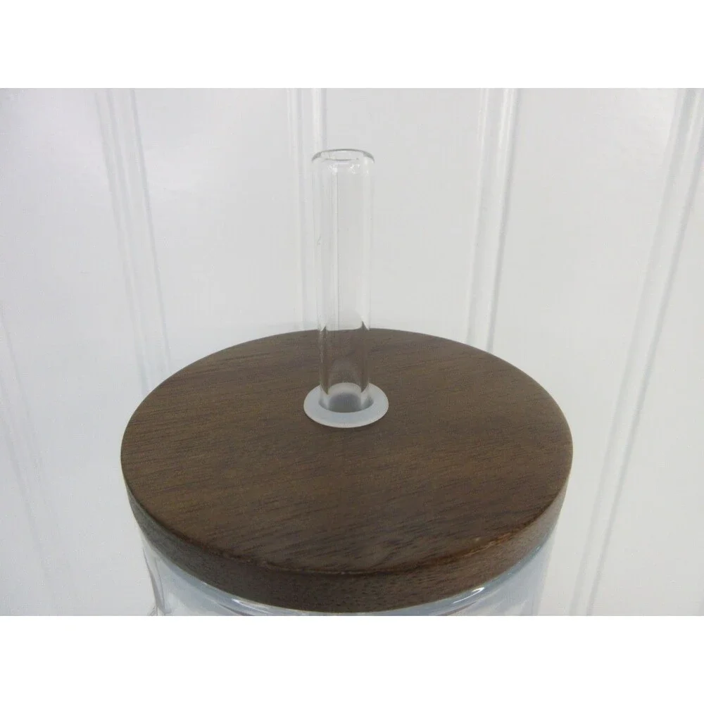 Pioneer Woman Thistle Clear Glass Tumbler Wood Lid 21 oz Floral